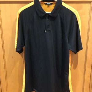 Abacus large navy polo with orange trim